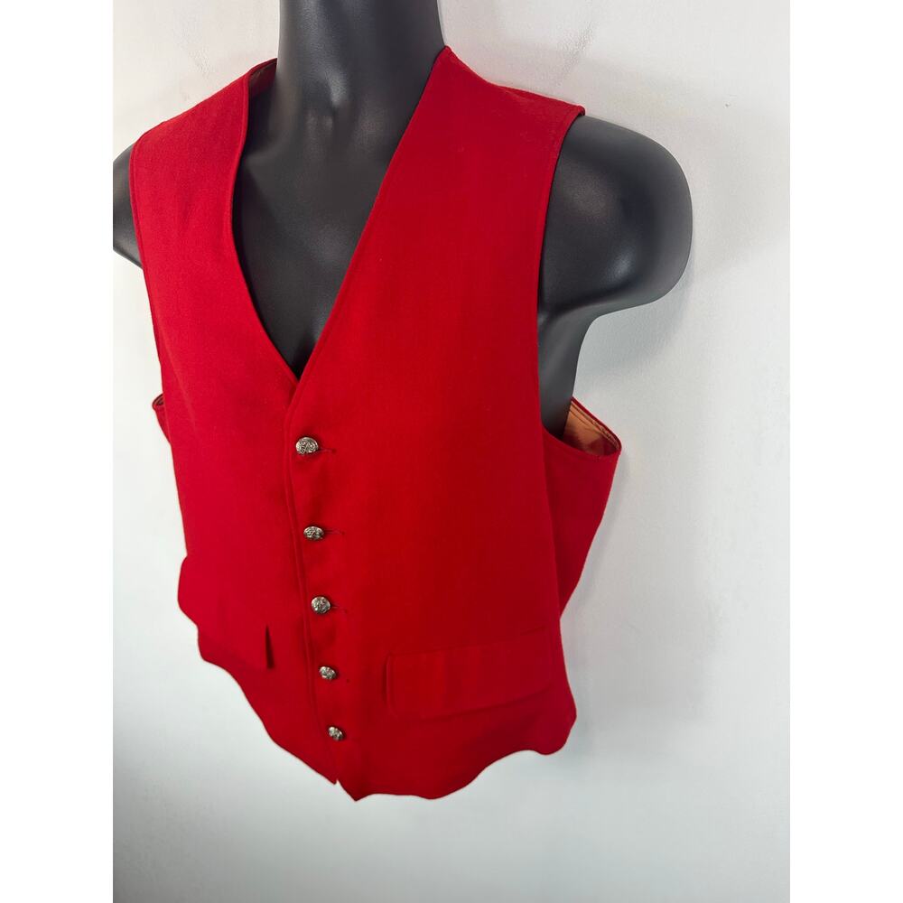 Pendleton Wool Vest Red Size Small / Medium 38” C… - image 8